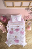 Clasy %100 Pamuk Tek Kişilik Yatak Örtüsü Ballerina V1 Pembe thumbnail 1