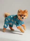 Puggy Pie Köpek Pijama Tulum | Küçük Irk Pamuklu Köpek Tulumu | Tüy Dökülmesini Azaltır | Penye Dog Pajamas thumbnail 5