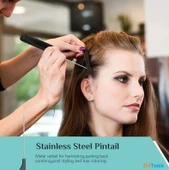 Zhltools 10 Parça Profesyonel Kuaför Tarak Seti - Saç Kesim, Ayırma, Şekillendirme ve Fön Tarağı thumbnail 2