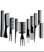 Zhltools 10 Parça Profesyonel Kuaför Tarak Seti - Saç Kesim, Ayırma, Şekillendirme ve Fön Tarağı thumbnail 3