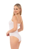 Özkan Underwear 0603 Kadın Pamuklu İnce Askılı Çıtçıtlı Kancalı Body thumbnail 2