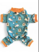 Puggy Pie Köpek Pijama Tulum | Küçük Irk Pamuklu Köpek Tulumu | Tüy Dökülmesini Azaltır | Penye Dog Pajamas thumbnail 4