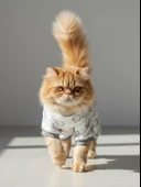 Soft Lion Kedi Tulumu | Pamuklu Penye Kedi Kıyafeti | Küçük Irklar İçin | Tüy Dökülmesini Azaltır thumbnail 2