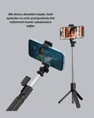 Kablosuz Bluetooth Selfie Çubuğu – 360° Dönebilir Başlık, Taşınabilir ve Şık Tasarım thumbnail 2