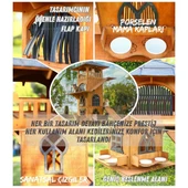 MANDU Ahşap 4 Katlı Teraslı Kedi Evi Tırmalama Mama Kaplı thumbnail 3