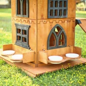 MANDU Ahşap 4 Katlı Teraslı Kedi Evi Tırmalama Mama Kaplı thumbnail 6