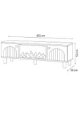 Nevamobilya Lidya Şömineli Tv Sehpası Şık Kapaklı Tasarım 36 Inç Ekran Üzeri Uyumlu 150x36x50 Cm thumbnail 5