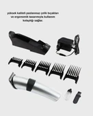 Şarjlı Saç ve Sakal Kesme Makinesi – Paslanmaz Çelik Bıçak, Ayarlanabilir Başlık thumbnail 5