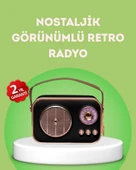 Nostaljik Retro Radyo – Bluetooth, USB ve FM Özellikli Şık Tasarım thumbnail 1