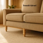 Boyasız Ham Doğal Ahşap Ayak Silindir Mobilya Koltuk Kanepe Ayağı Metal Aparat Dahil Bohem 17 cm thumbnail 3