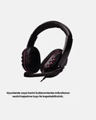 Rahat ve Dayanıklı Mikrofonlu Oyun Kulaklığı – Stereo Ses, Ayarlanabilir Kafa Bandı - 3