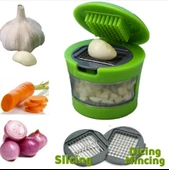 Zhltools 2 Farklı Bıçaklı Hazneli Kapaklı Pratik Sarımsak Soğan Rendesi thumbnail 6