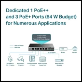 Tp-lınk Tl-sg1006pp, 6 Port, Gigabit, 4 Port Poe 64w, Yönetilemez, Metal Kasa, Masaüstü Switch thumbnail 5