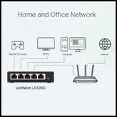 Tp-lınk Ls105g, Green Tech, 5 Port, Gigabit,  Metal Kasa, Yönetilemez, Masaüstü Switch thumbnail 3