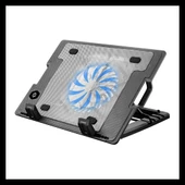 Frısby Fnc-37st 14cm Fan, 10"-17" Notebook Soğutucu, 5 Kademeli Stand, Mavi Ledli (siyah) thumbnail 1