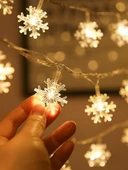 10 Metre 60 LED Kar Tanesi Işık Zinciri  4 cm Büyük Kristal Taneli  Gün Işığı Yılbaşı ve Dekorasyon İçin Muhteşem Ambiyans thumbnail 4