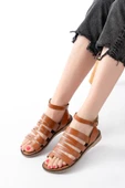 205-041 Taba Ortopedik Hakiki Deri Kadın Sandalet thumbnail 2