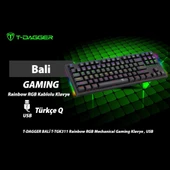 T-dagger Balı, T-tgk311, Usb Kablolu, Türkçe Q,  Rainbow Rgb, Mechanical, Blue Switch, Gaming Klavye (powered By Redrago - 2