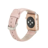 Apple Watch Uyumlu Deri Kordon 42-44-45mm NU2 Pembe thumbnail 2
