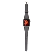 Apple Watch Uyumlu Deri Kordon 42-44-45mm Slim RST9 Gri thumbnail 3