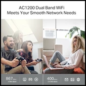 Tp-lınk Archer C64, Ac1200, 4port, 1200mbps, Dual Band Wifi, Masaüstü, Gigabit, Router, Access Point thumbnail 3