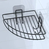 Yapışkanlı Banyo Köşeliği Kancalı Köşe Rafı Duş Şampuanlık Duvar Düzenleyici Organizer Raf (5284) thumbnail 3