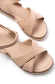 692-564 Bej Ortopedik Taban Çapraz Tokalı Kadın Sandalet thumbnail 5