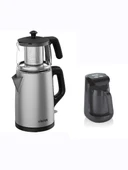 Çay Makinesi İnox Gövde Cam Demlik Al Tus ve Schafer Kahve Makinesi thumbnail 1