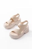 24414-573 Bej Dalgıç Günlük Dolgu Topuk Kadın Sandalet thumbnail 4