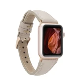 Apple Watch Uyumlu Deri Kordon 38-40-41mm Slim ERC3 Bej thumbnail 1