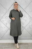 KADIN DÜĞME DETAYLI TESETTÜR TUNİK thumbnail 1