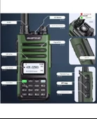 UV-13 Pro Yeşil Su Geçirmez Uzun Mesafe 10W Çift Bantlı Type-C Şarj Telsiz Kulaklık Hediyeli thumbnail 6