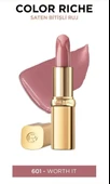 Loreal Paris Color Riche 601 Worth It Saten Bitişli Ruj thumbnail 1