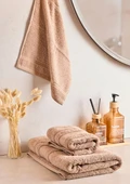 Towy Beige 100% Pamuk 3'lü Banyo Havlusu Seti thumbnail 1