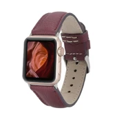 Apple Watch Uyumlu Deri Kordon 42-44-45mm FL6 Bordo thumbnail 1