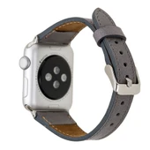 Apple Watch Uyumlu Deri Kordon 42-44-45mm Slim RST9 Gri thumbnail 2