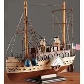 Dekoratif Retro Metal Yolcu Gemisi Vintage 31cm No.3 thumbnail 4