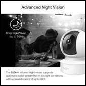 Tp-lınk Tapo C212, 3,0mpix, İç Ve Dış Mekan,  Wifi-ethernet, 9mt. Gece Görüşü, 360 Dönüş, Dikey Ve Yatay Hareket, İki Yö thumbnail 3