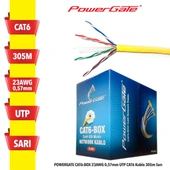 Powergate Cat6-box-yl, 23awg, 0,57mm, Utp, Cat6 Kablo, 305m, Sarı thumbnail 1