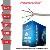 Powergate Cat6-box-gy, 23awg 0,57mm, Utp, Cat6 Kablo, 305m, Gri thumbnail 1
