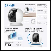 Tp-lınk Tapo C222, 4,0mpix, İç Ve Dış Mekan, Wifi-ethernet, 12mt. Gece Görüşü, 360 Dönüş, Dikey Ve Yatay Hareket, İki Yö thumbnail 2
