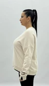 Büyük Beden Pamuklu Uzun Kollu Oversize Kadın Sweat thumbnail 9