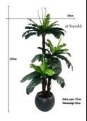 Yapay Ağaç Sıkas Palmiye Ağacı Antrasit Küre Saksıda 120*50cm 45 Yapraklı thumbnail 3