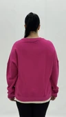 Büyük Beden Pamuklu Uzun Kollu Oversize Kadın Sweat thumbnail 4