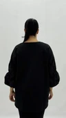 Büyük Beden Viskon Taşlı İnci Detaylı Karpuz Kol Oversize Kadın Bluz thumbnail 4