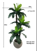 Yapay Ağaç Sıkas Palmiye Ağacı Mokka Küre Saksıda 120*50cm 45 Yapraklı thumbnail 2