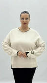 Büyük Beden Pamuklu Uzun Kollu Oversize Kadın Sweat thumbnail 8