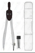 Renkli Metal Pergel 1 Adet Teknik Çizim Pergeli Matematik Geometri Pergel Yedek Uçlu Plastik Kutulu thumbnail 3