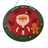 Noel Baba ve Kurabiye Adam Kapı ve Duvar Süsü Happy New Year thumbnail 6