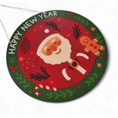 Noel Baba ve Kurabiye Adam Kapı ve Duvar Süsü Happy New Year thumbnail 7